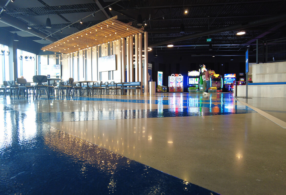Retail Concrete Finishing Project - Junxion Erin Mills Cineplex