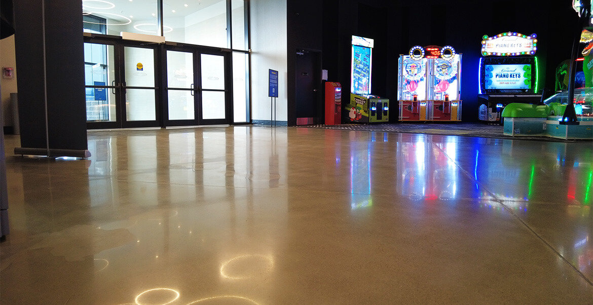 Retail Concrete Finishing Project - Junxion Erin Mills Cineplex